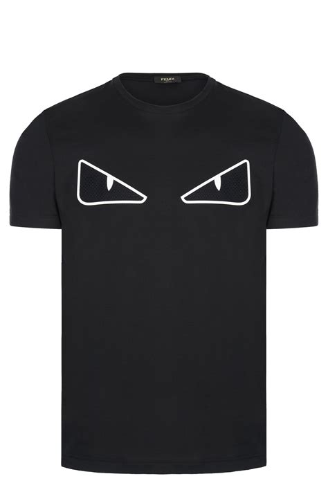 black fendi t shirt red eyes|Fendi graphic tees.